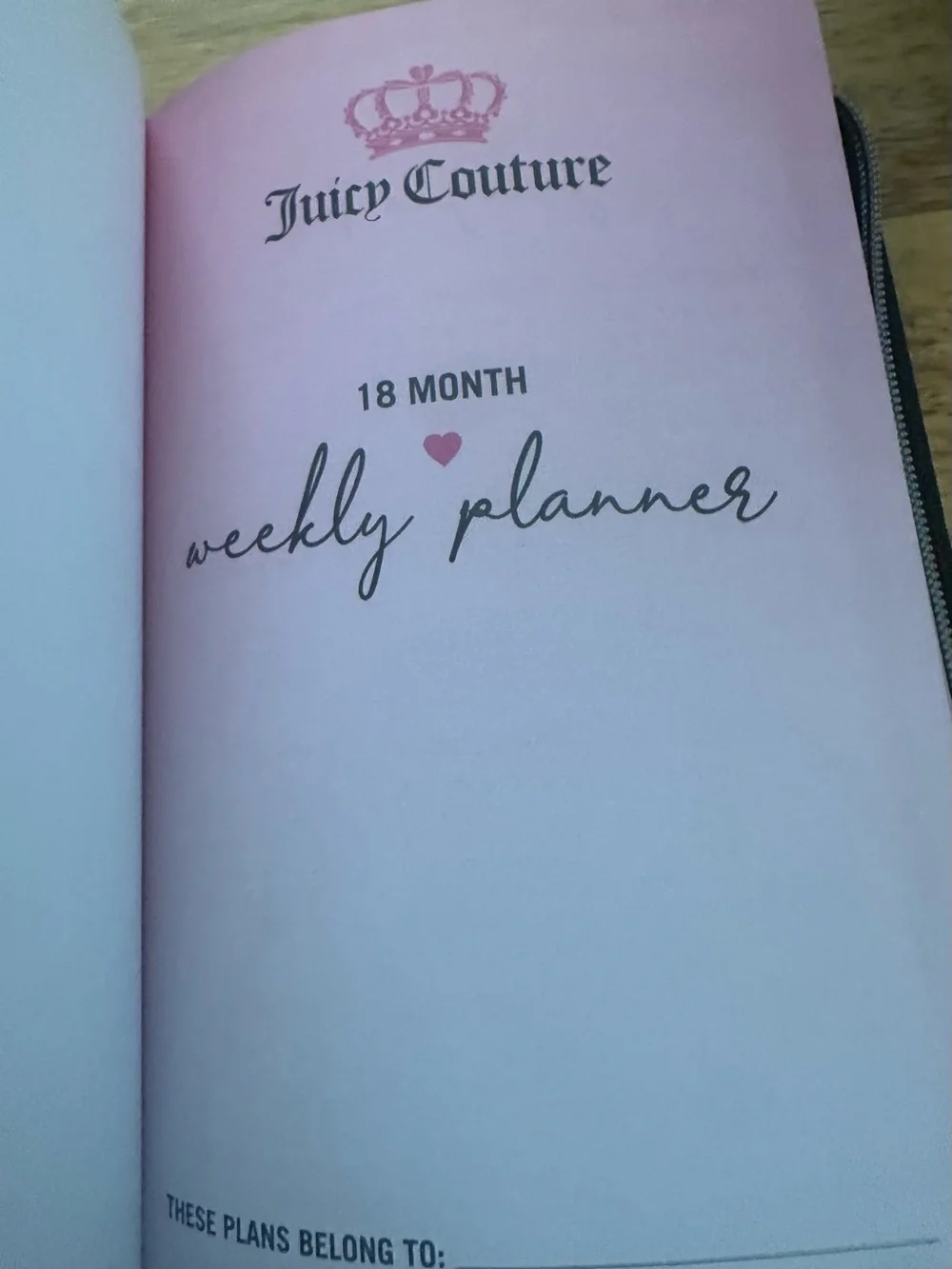 Juicy Couture 2026/2027 Planner Zipper Heart Pen Pink Agenda 250 Pages 9” New